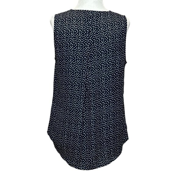 Banana Republic Size S Black White Polka Dot Sleeveless V-Neck Blouse Comfort - Picture 4 of 8